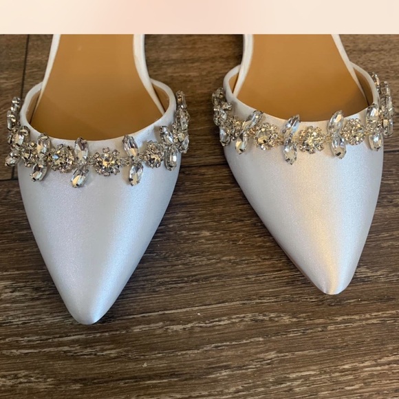 Lulu's White Embellished Heels with Ankle Straps - Picture 5 of 8